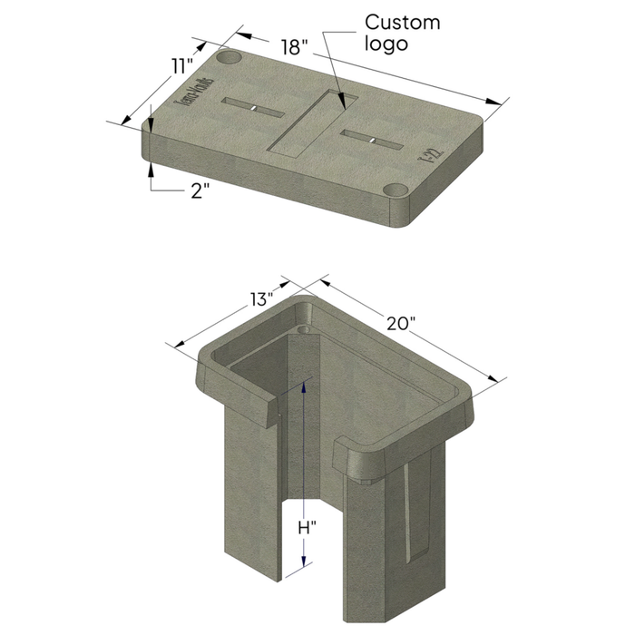 Polymer Concrete Vault & Cover (Tier 22) - 11" x 18" x 18" (MPN 11-18-18)