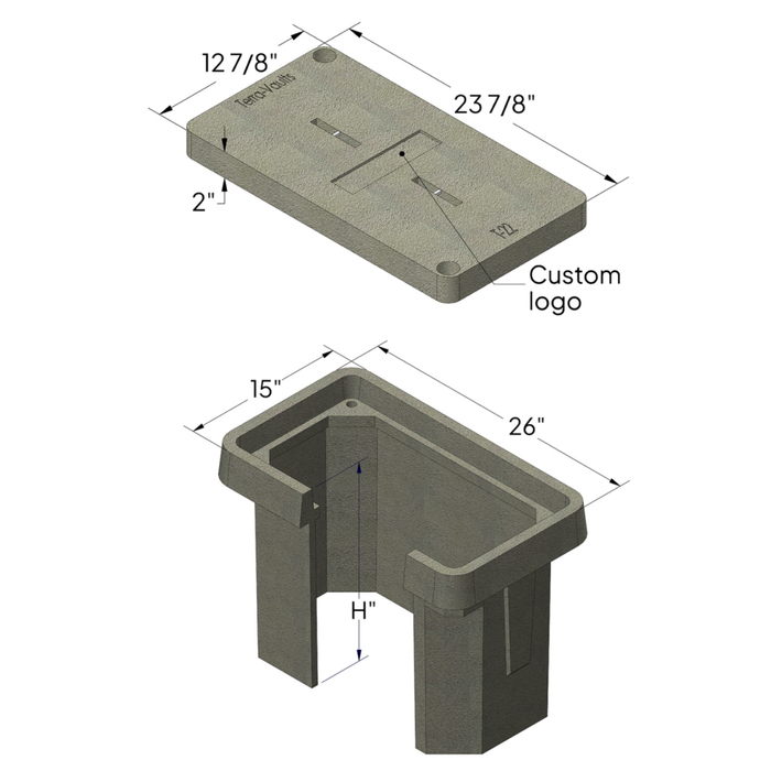 Polymer Concrete Vault & Cover (Tier 22) - 13" x 24" x 18" (MPN 13-24-18)