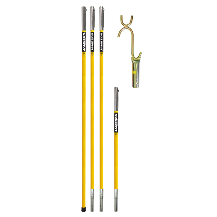FG-Series Fiberglass Pole Lay-Up Kit w/ Wire Raiser - (MPN FG-6-3W)
