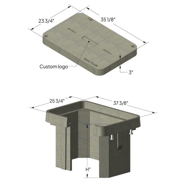 Polymer Concrete Vault & Cover (Tier 22) - 24" x 36" x 24" (MPN 24-36-24)