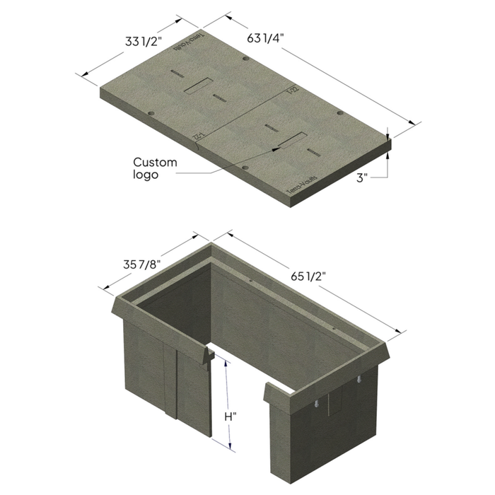 Polymer Concrete Vault & Cover (Tier 22) - 30" x 60" x 30" (MPN 30-60-30)