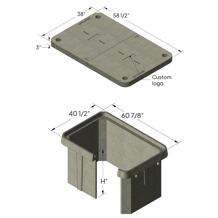 Polymer Concrete Vault & Cover (Tier 22) - 36" x 60" x 36" (MPN 36-60-36)