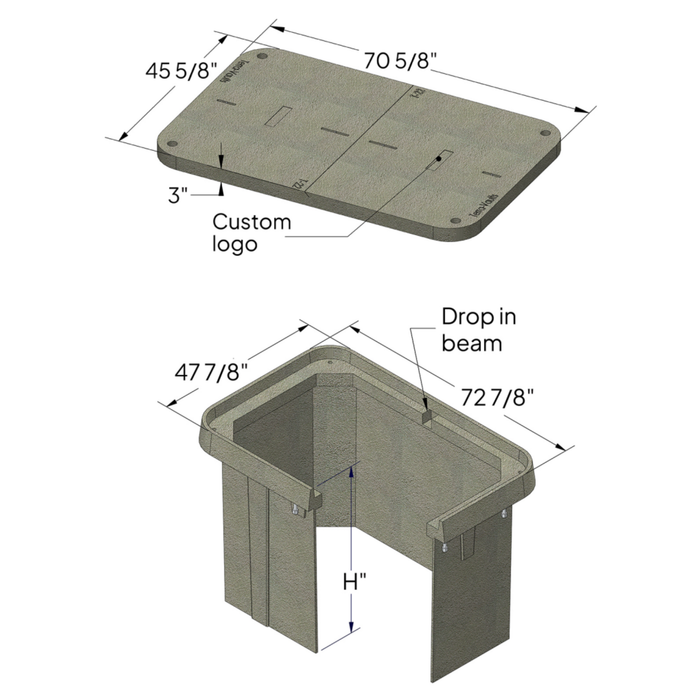 Polymer Concrete Vault & Cover (Tier 22) - 48" x 72" x 48" (MPN 48-72-48)