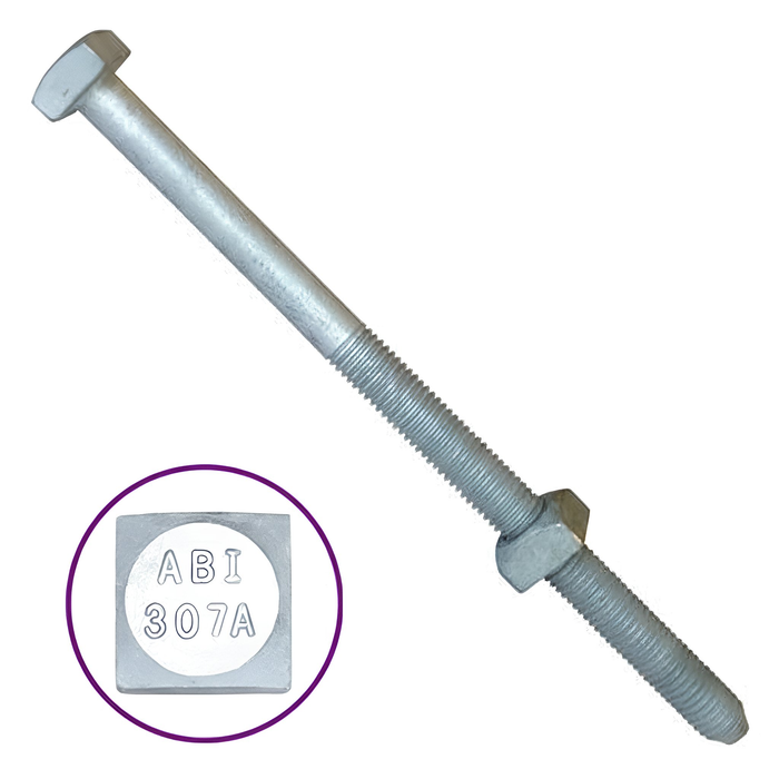 Square Head Machine Bolt with Nut (Cone Point) - 5/8" X 10" (MPN 8222)