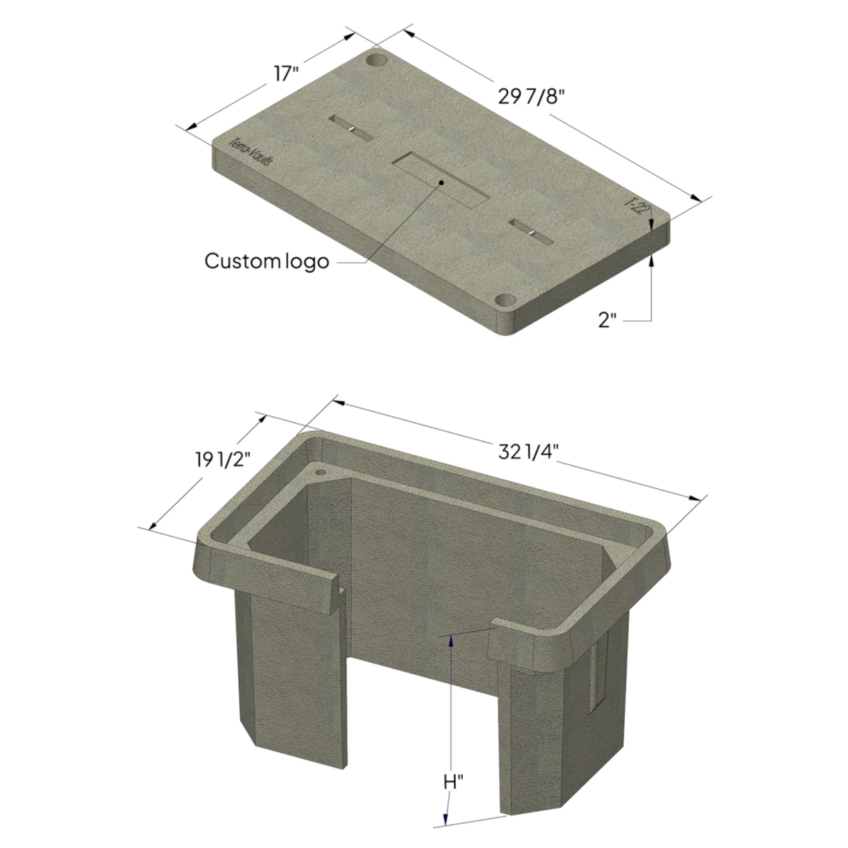 Polymer Concrete Vault & Cover (Tier 22) - 17" x 30" x 18" (MPN 17-30 ...