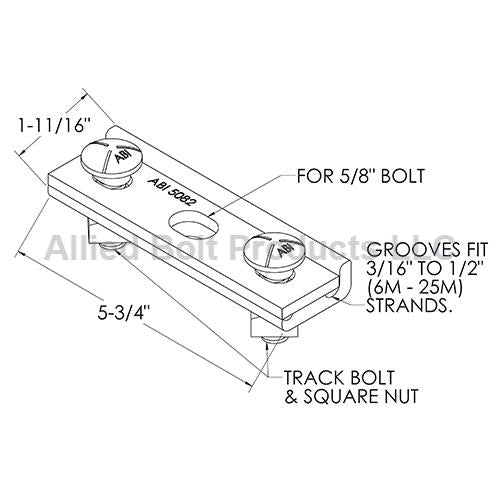 Suspension Clamp w/ Flat Keeper Plate for 5/8" Thru Bolts -  (MPN 5082)