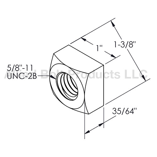 Regular Square Nut - 5/8" (MPN 8206)