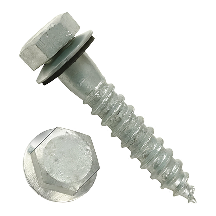 Hex Lag Screw w/ Permaseal Washer - 1/4" X 2" (MPN 7190)