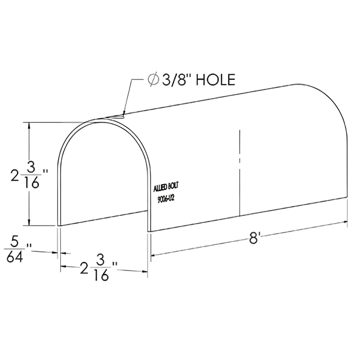 U Cable Guard, Steel - 8' (SZ 2) (MPN 9006-U2)