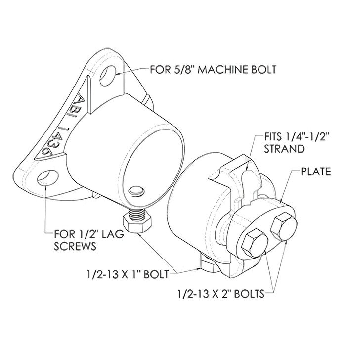 Pole Plate & End Fitting for 2" Pipe Kit -  (MPN 1429)